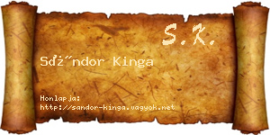 Sándor Kinga névjegykártya
